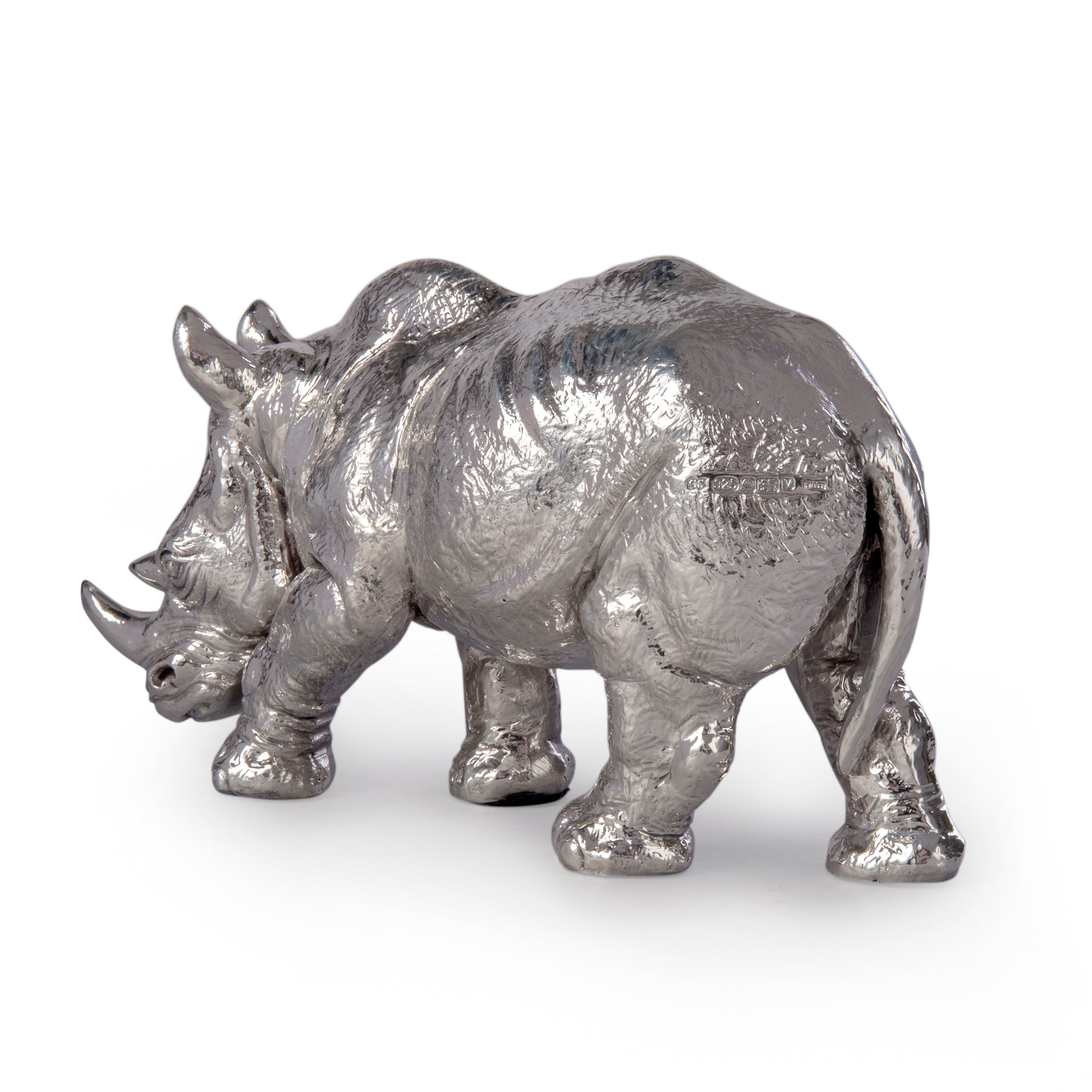 Silver Rhino Figure