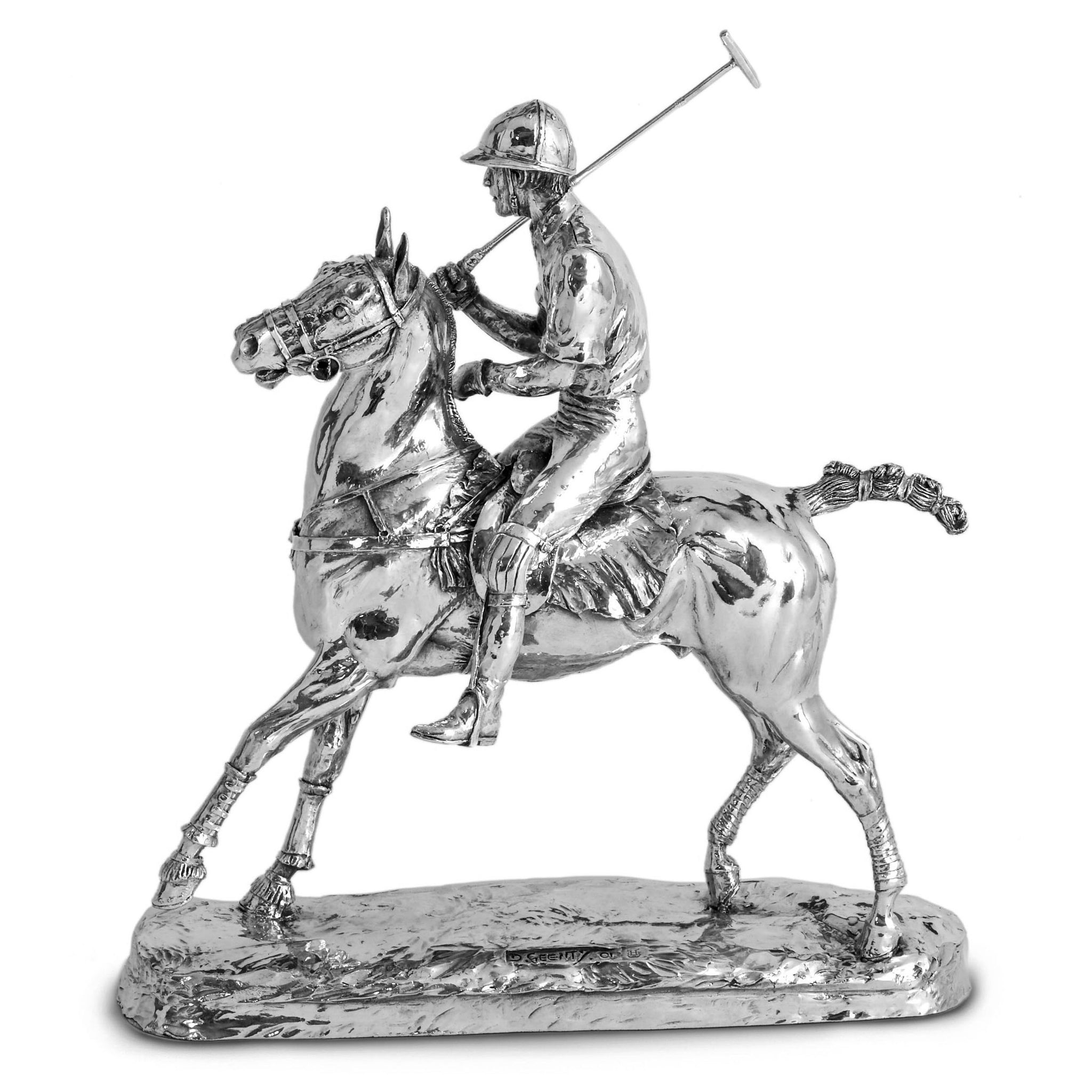 Silver Polo Player ornament
