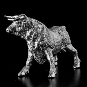 Silver Bull with horns
