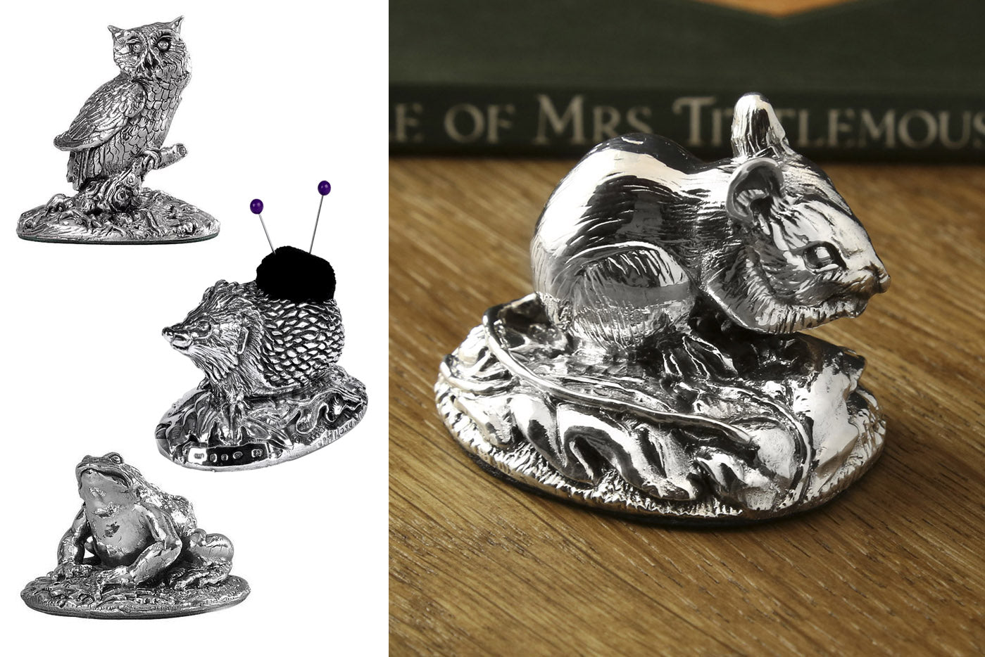 small silver animal ornaments