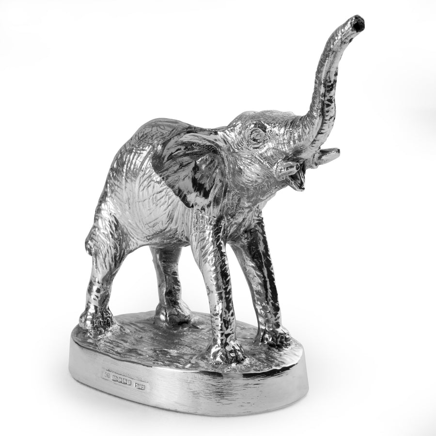 Silver trumpeting elephant