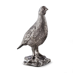 silver game bird ornament