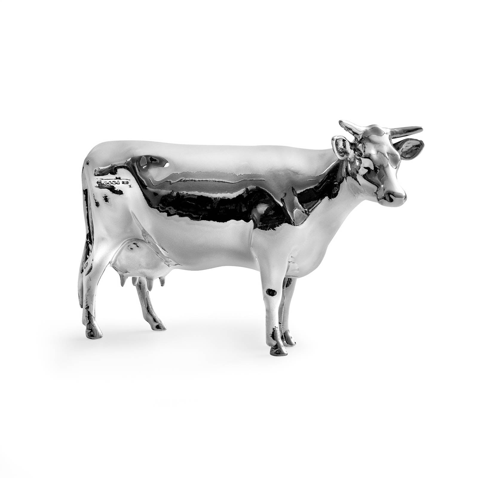silver cow ornament