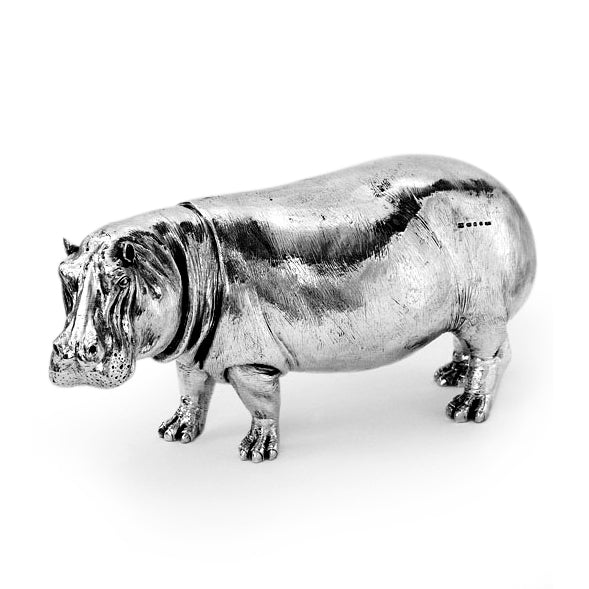 Silver Hippo ornament