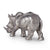 Silver Rhino Figure