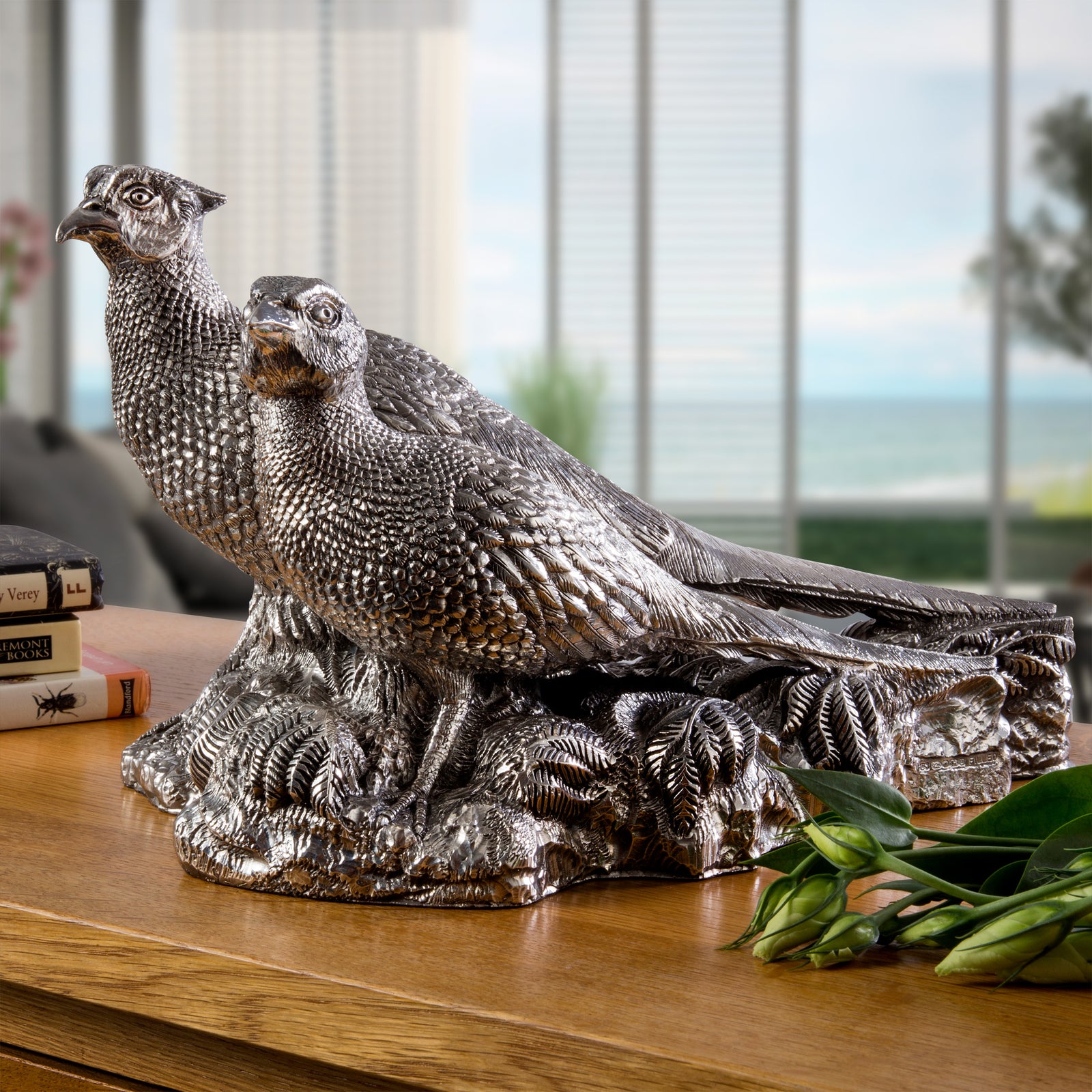 silver pheasants ornaments