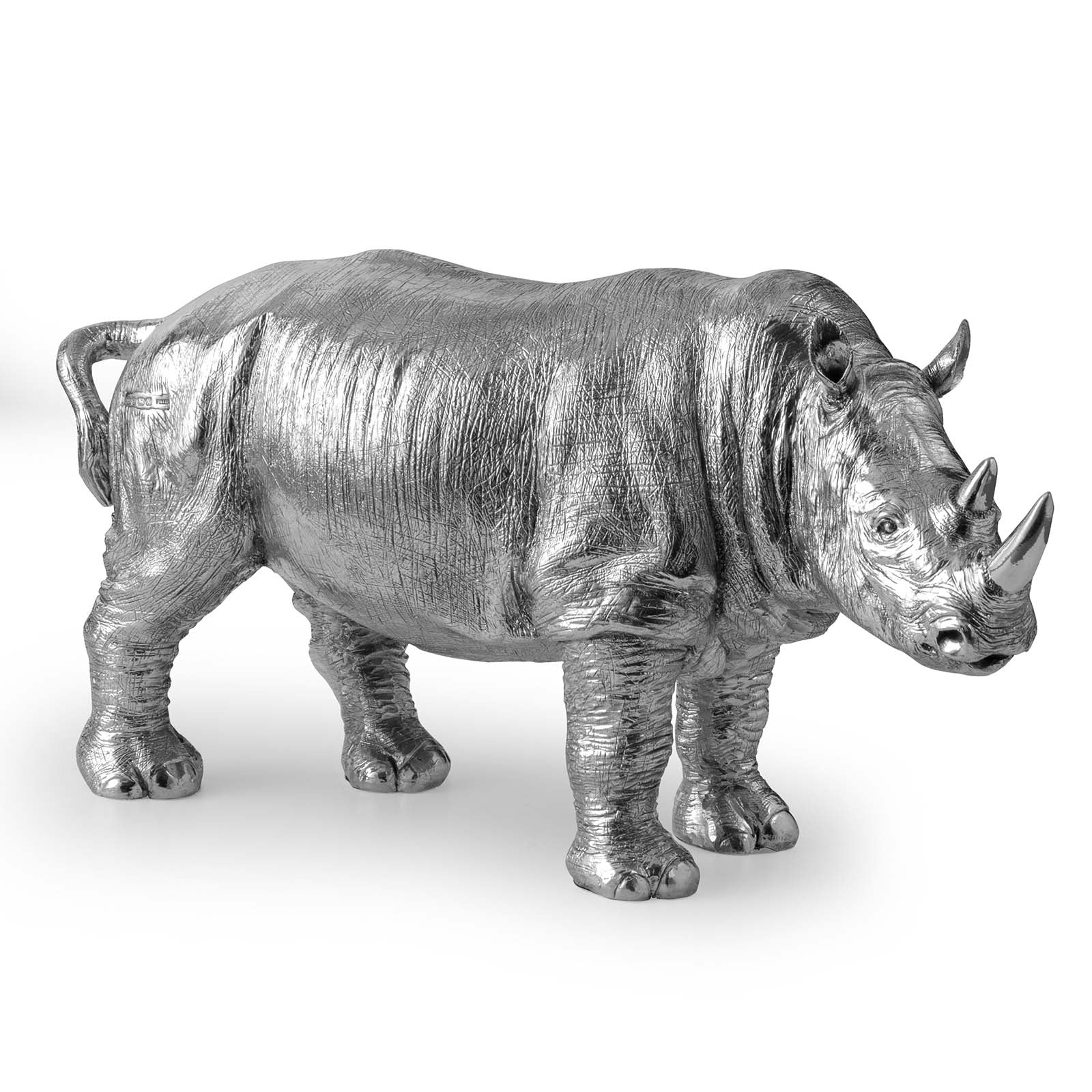 Silver Rhino-Large - Height 17cm