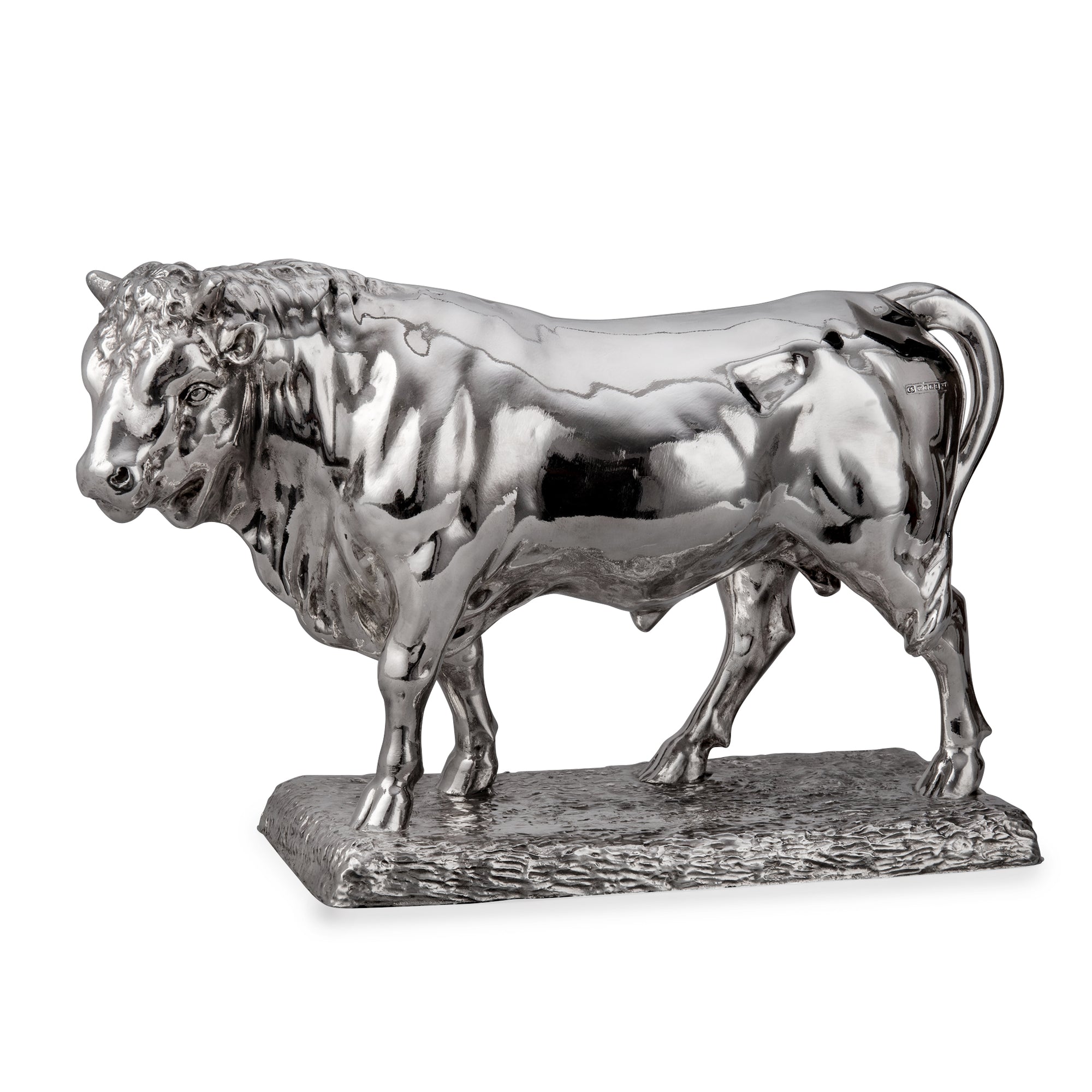silver prize bull trophy