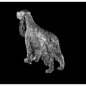 Silver Spaniel sculpture