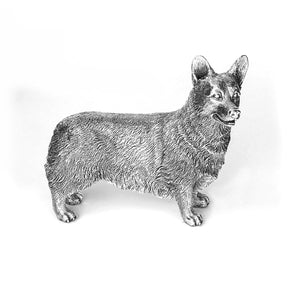 Silver Pembroke Corgi figurine