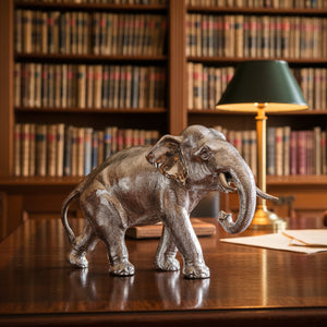 Large Sterling Silver Elephant Sculpture 16cm tall