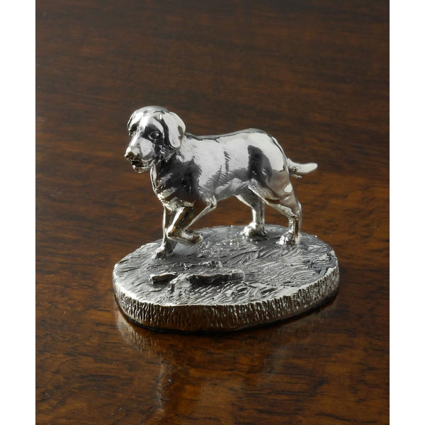 Silver Labrador miniature ornament