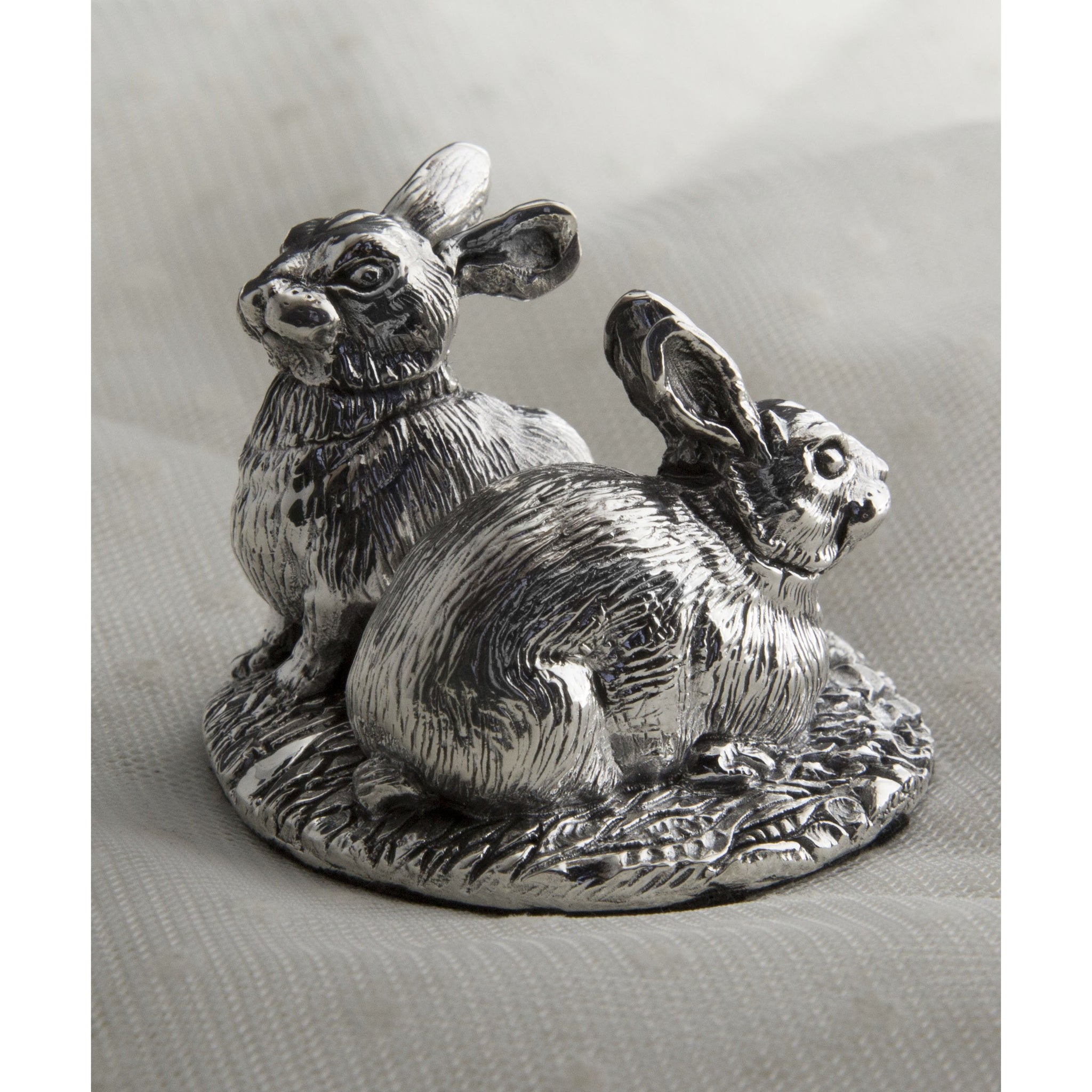 Milver Rabbit Miniature Sterling Silver Rabbits.Hallmarked. With blue gift box ...