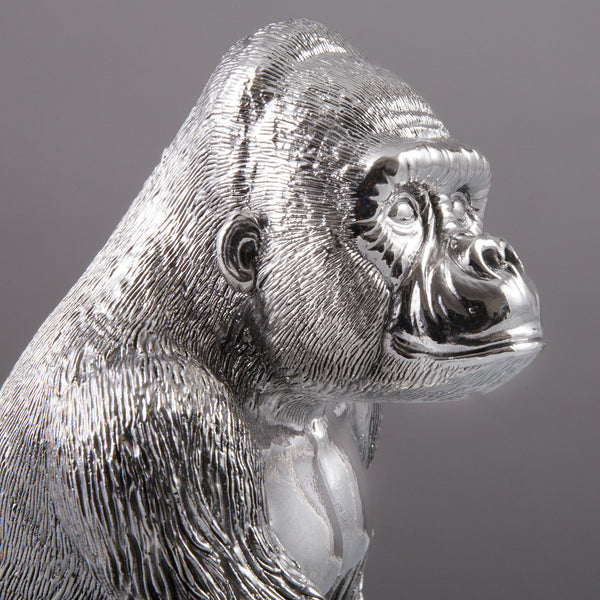 Silverback Gorilla. Hallmarked.Fabulous detail. Height 16cm. Free UK ...