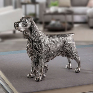 Silver Springer Spaniel sculpture