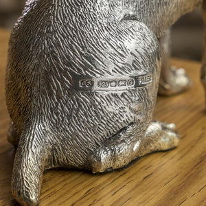 Silver Jack Russell statue