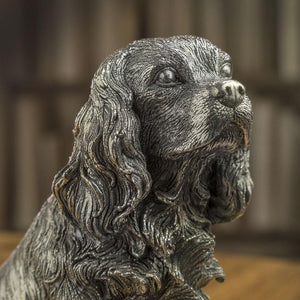 Silver King Charles Spaniel figurine