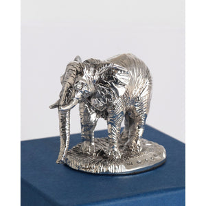 miniature silver elephant figure