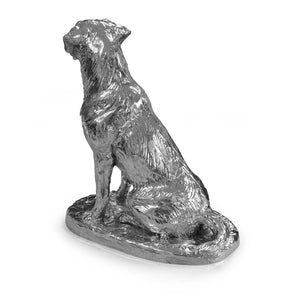 Silver Sitting Labrador figurine